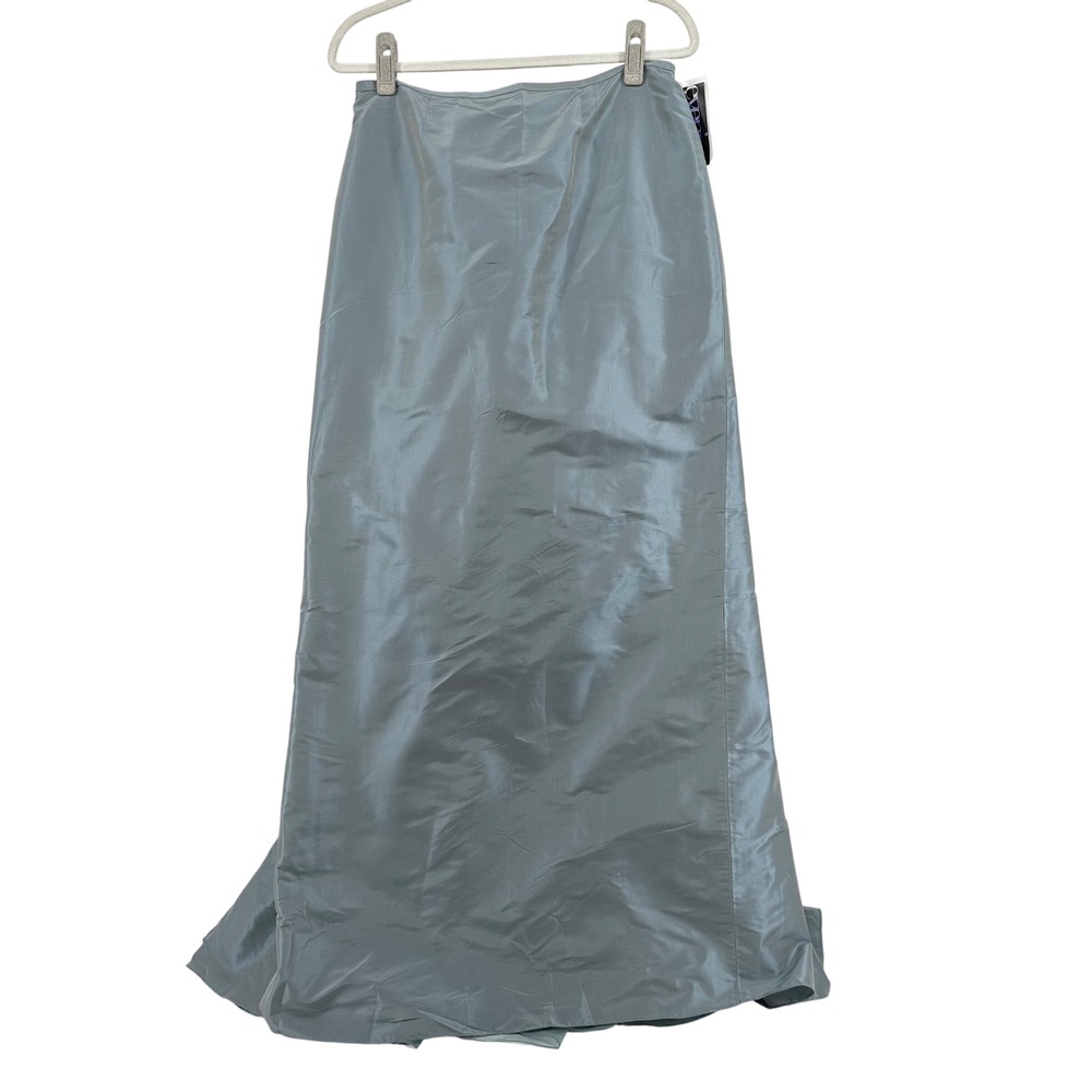 Rickie‎ Freeman Teri Jon Silk Evening Maxi Skirt Womens 8 Ice Blue Elegant